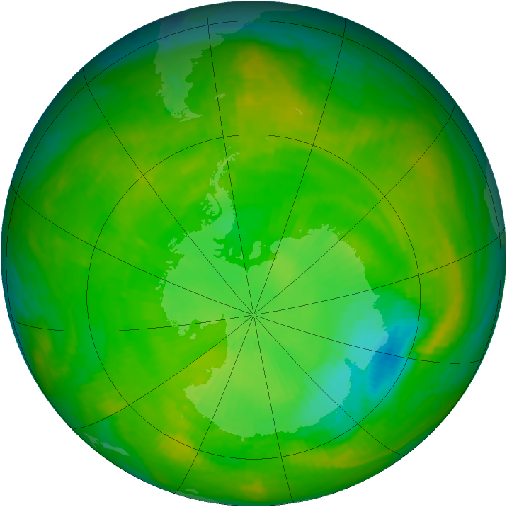 Antarctic ozone map for 21 November 2002
